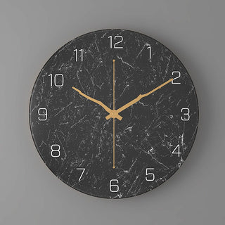 Marble Texture Metal Living Room Round Wall Clock 30 CM - Hstrends