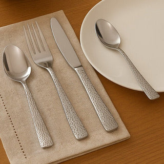 Martello Hammered 24 Piece Cutlery Set - Hstrends
