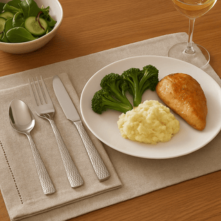 Martello Hammered 24 Piece Cutlery Set - Hstrends