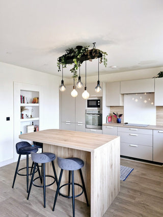 Matt Black Canopy Wooden Beam Chandelier - Hstrends