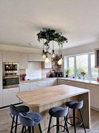 Matt Black Canopy Wooden Beam Chandelier - Hstrends