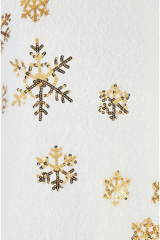 Mela Ivory Sequin Snowflake Fluffy Jumper