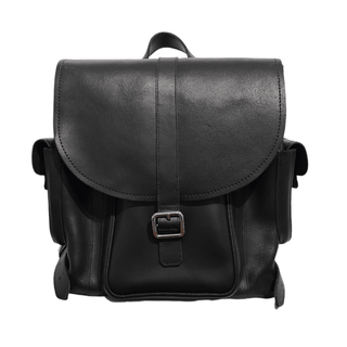 Men's Leather Tannery Backpack - Black - Hstrends