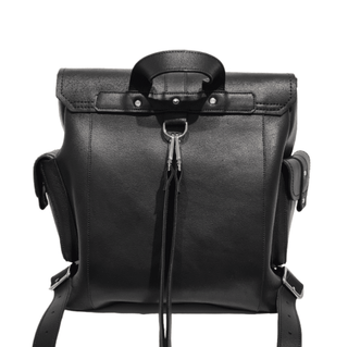 Men's Leather Tannery Backpack - Black - Hstrends