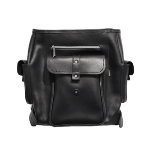 Men's Leather Tannery Backpack - Black - Hstrends