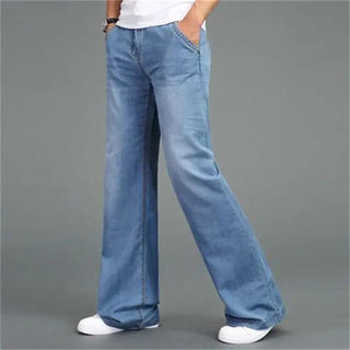 Men's Loose Fit Wide - Leg Flared Jeans - Hstrends