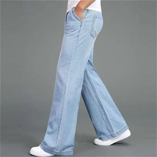 Men's Loose Fit Wide - Leg Flared Jeans - Hstrends