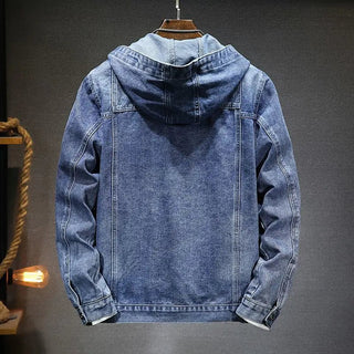 Men's Trendy Hooded Denim Jacket - Hstrends