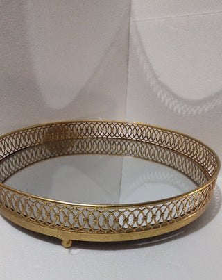 Metal gold Mirror serving Tray for wedding or parties - Hstrends