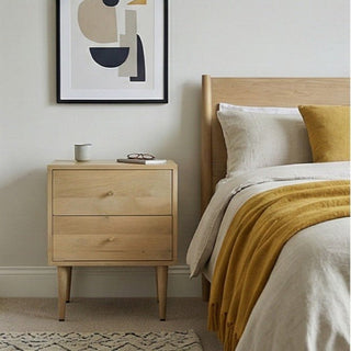 Minimalist Mango Wood Oslo Bedside Table - Hstrends