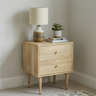 Minimalist Mango Wood Oslo Bedside Table - Hstrends