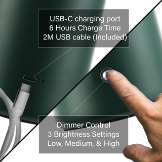 Modern Rechargeable Mushroom Table Lamp With Touch Dimmer - Hstrends