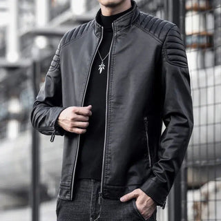 Motorcycle PU Leather Jacket Men - Hstrends