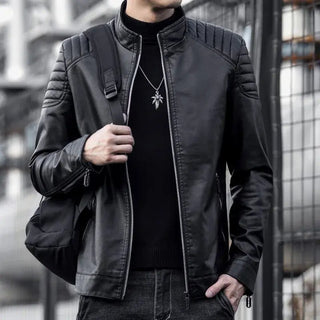 Motorcycle PU Leather Jacket Men - Hstrends