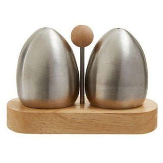 Natural Origins Stainless Steel and Rubber wood Salt Pepper Shakers - Hstrends