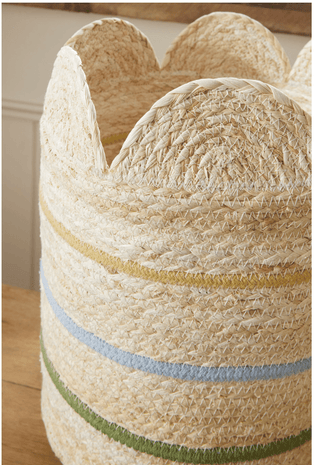 Natural Seagrass Set of 3 Scalloped Storage Baskets - Hstrends