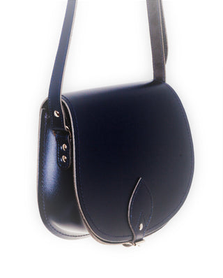 Zatchels Handmade Leather Saddle Bag - Navy