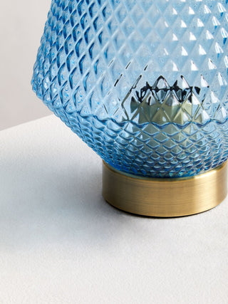 Noble Blue Glass Table Lamp - Hstrends
