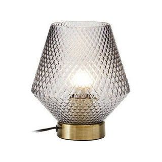 Noble Grey Smoked Glass Table Lamp - Hstrends