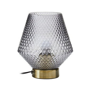 Noble Grey Smoked Glass Table Lamp - Hstrends