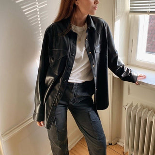 Nordic Style Plain Leather imitation Jacket - Hstrends