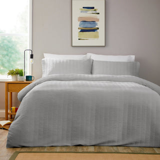 OLIVIA ROCCO Belgravia Grey Microfibre Duvet Cover Set With Pillowcases Soft Easy Care - Hstrends