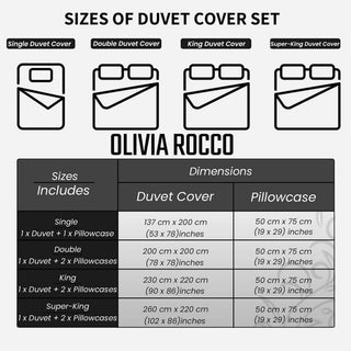OLIVIA ROCCO Belgravia Grey Microfibre Duvet Cover Set With Pillowcases Soft Easy Care - Hstrends