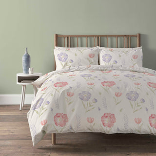 OLIVIA ROCCO Meadow Natural Duvet Cover Set Super Soft Printed Floral Bedding With Pillow Case Easy Care Quilt Set - Hstrends