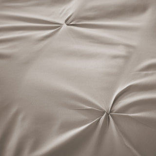 OLIVIA ROCCO Pintuck Natural Microfibre Duvet Cover Set With Pillowcases Easy Care - Hstrends