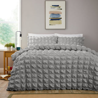 OLIVIA ROCCO Textured Pintuck Ruffles Pleated Microfibre Duvet Cover Set With Pillowcases - Hstrends