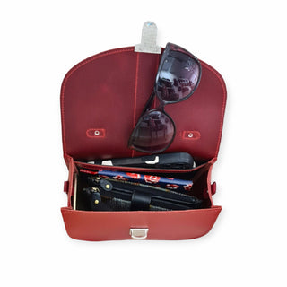 Olympia Handmade Leather Bag - Red - Hstrends
