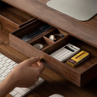 Elegant walnut Wooden Desk Organizer