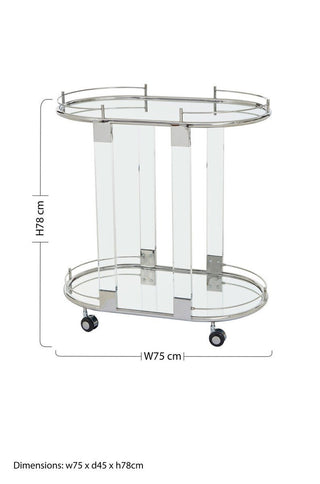 Oria Oval Mirrored Trolley - Hstrends