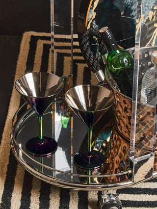 Oria Oval Mirrored Trolley - Hstrends