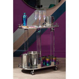 Oria Oval Mirrored Trolley - Hstrends