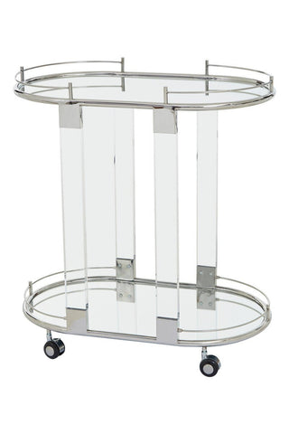 Oria Oval Mirrored Trolley - Hstrends