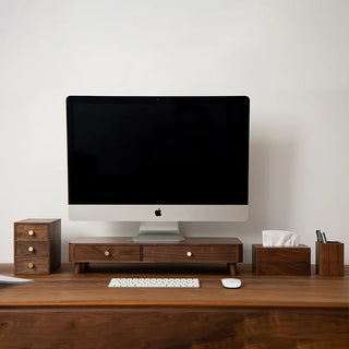 Elegant walnut Wooden Desk Organizer