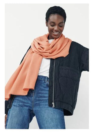 Peach pink plain mid weight wrap or head scarf - Hstrends