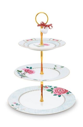 Pip studio Cake Stand 3/Layers Blushing Birds White 17 - 21 - 26.5cm - Hstrends