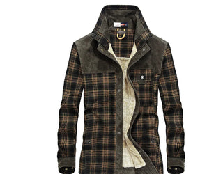 Plaid Long Sleeve Shirt Jacket - Hstrends