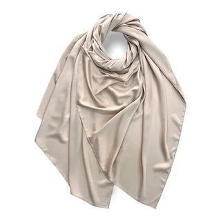 Plain luxurious satin hijab in Navy, Beige and Rose - Hstrends