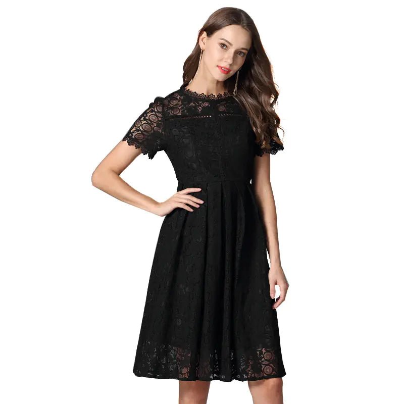 Plus Size Little Black Dress - Summer Lace A-Line Dress Plus Size Little Black Dress - Summer Lace A-Line Dress