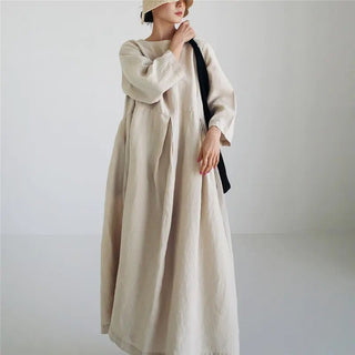 Plus Size Women's Casual Cotton Linen Dress - Hstrends