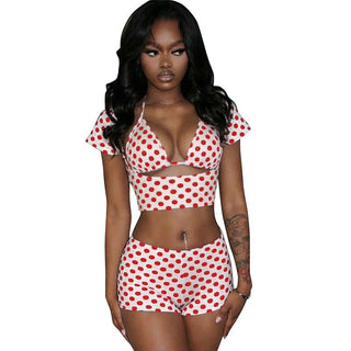 Polka Dot Print Short Casual Suit 3pc set - Hstrends