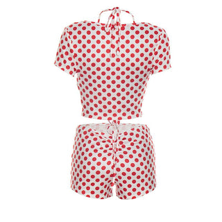 Polka Dot Print Short Casual Suit 3pc set - Hstrends