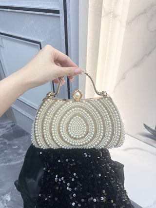 Polyester Diamond-Encrusted Handbag - Hstrends