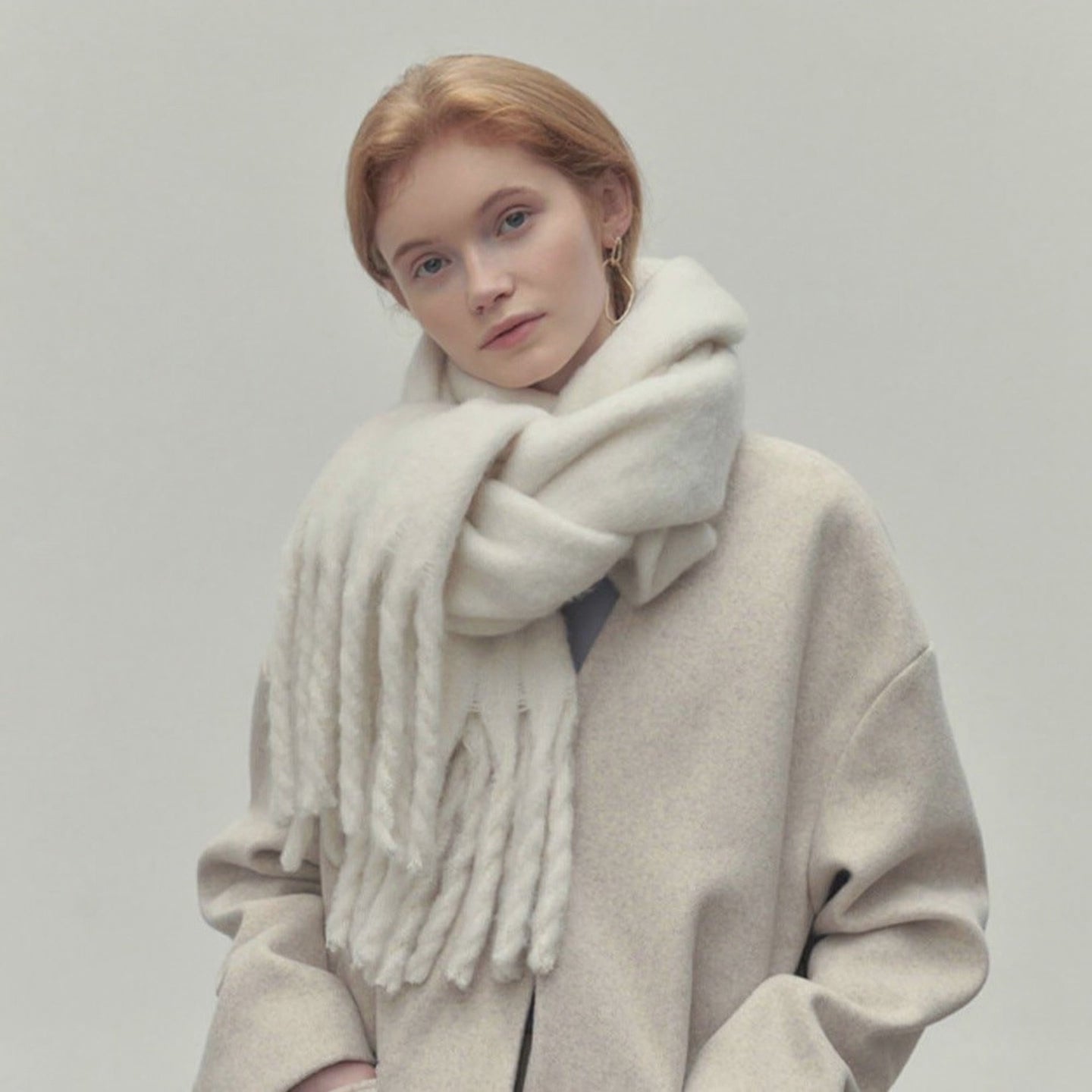 Women Solid Winter Plus Imitation Cashmere Shawl
