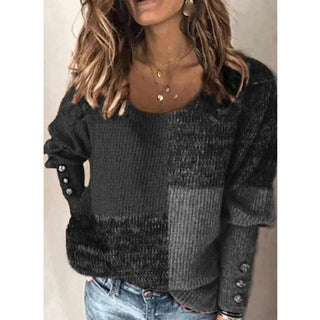 Pullover Long Sleeve Contrast Top - Hstrends