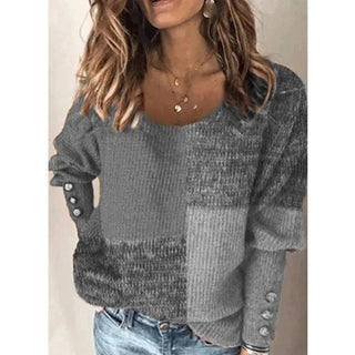 Pullover Long Sleeve Contrast Top - Hstrends