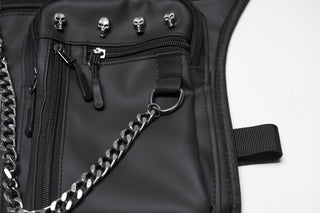 Punk Rave Cyberpunk Chain & Skull Hardware Waist–Leg Bag - Hstrends